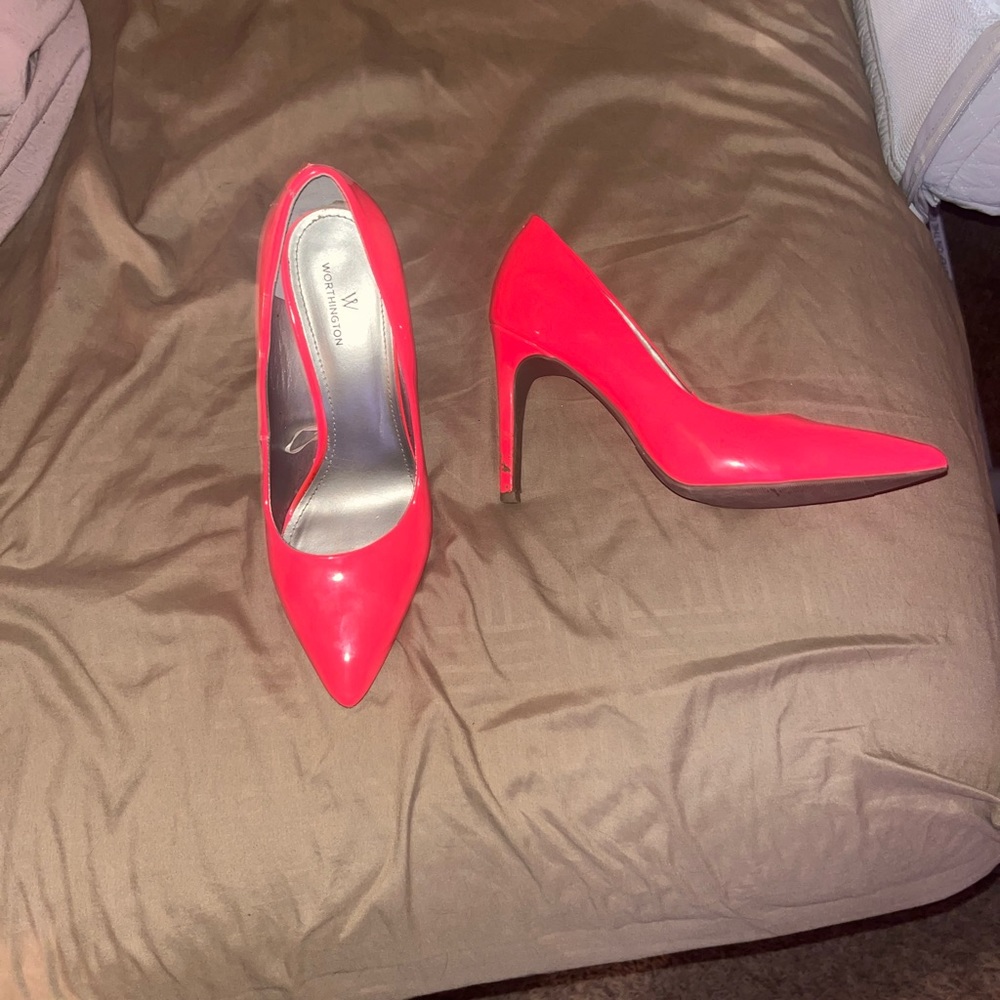 Neon pink heels